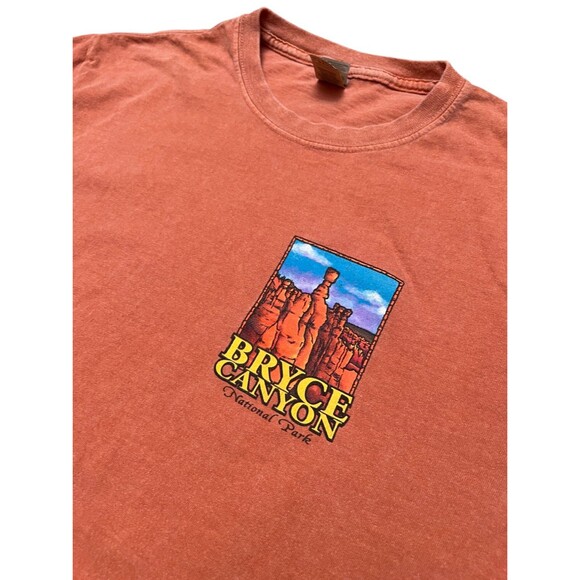 VINTAGE Bryce Canyon National Park Zion Utah Mens Size Med T-Shirt Orange Fade - Picture 4 of 7